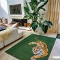 Louis De Poortere Designer Tiger Rugs in 9388 Green On Fire