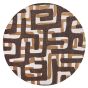 Louis De Poortere Designer Kuba Round Rugs in 9335 Bison Brown