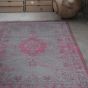 Louis De Poortere Traditional Fading World Medallion Designer Rugs 8261 Pink Flash