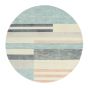 Parwa Blocks Wool Circle Round Rugs 026308 in Dusky Hues