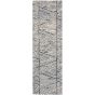 Colorado CLR01 Linear Wool Runner Rug by Nourison in White Blue