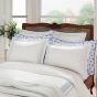 Ninua Embroidered Floral Bedding by V&A in Blue & White