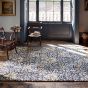 Snakehead Floral Rugs 127208 in Indigo by William Morris