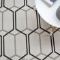 Patio Geometric PAT08 Hexagon Outdoor Rugs in Ivory White