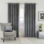 Escala Lined Eyelet Curtains in Steel Grey by Helena Springfield