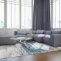 Louis De Poortere Modern Abstract Mad Men Griff Rug 8421 in Bronx Azurite