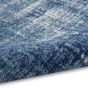 Calvin Klein Abstract Designer Rugs CK001 River Flow RFV02 in Teal Ivory Blue