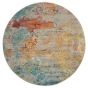 Celestial Modern Abstract Circle Round Rugs CES02 in Seaglass by Nourison