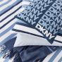 Logo Printed Cotton Cushion by DKNY in Blue