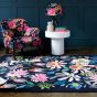 Zinnia 16505 Floral Rug in Black Multi by Bluebellgray