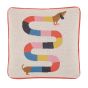 Lighthouse Stripe Cotton Cushion by Joules in Multi