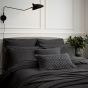 Mansa Stripe Cotton Bedding in Charcoal Grey