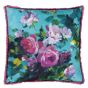 Bouquet De Roses Cushion by Designers Guild in Turquoise Blue