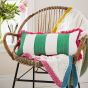 Hydrangea Floral Stripe Cushion by Joules in Multi