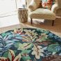 Robins Wood Wool Circle Rug 146508 by Sanderson in Forest Green