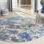 Rustic Textures RUS08 Abstract Circle Rugs in Grey Blue