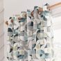 Tolka Geometric Curtains By Helena Springfield in Teal Green