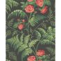 Rose Wallpaper 10030 by Cole & Son in Red Leaf Green