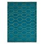 Arris Geometric Wool Rugs 37307 in Teal and Gold by Wedgwood