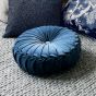 Rosanna Velvet Circle Cushion by Laura Ashley in Dark Seaspray Blue