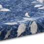 Calvin Klein Leaf Designer Rugs CK001 River Flow RFV03 in Blue Ivory