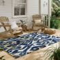 Kasuri Indoor Outdoor Rugs 446208 by Sanderson in Indigo