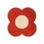 Flower Wool Circle Rugs 061303 in Tomato By Designer Orla Kiely