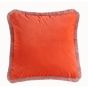 Jungle Palms Fringed Hem Cushion by Emma J Shipley in Coral Orange