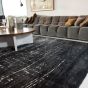 Louis De Poortere Rug Mad Men Griff 8655 in White on Black