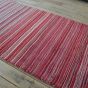 Fine Stripes Wool Hallway Runner in Red