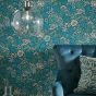 Mallow Wallpaper W0173/02 by Clarke & Clarke in Teal Blue