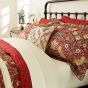 Strawberry Thief Bedding Duvet Cover and Pillowcase By Morris & Co in Crimson Red