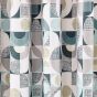 Tolka Geometric Curtains By Helena Springfield in Teal Green