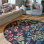 Foraging Wool Circle Rug 146618 by Sanderson in Indigo Blue