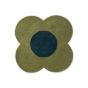 Flower Wool Circle Rugs 061307 in Forest By Designer Orla Kiely