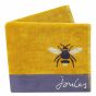 Botanical Bee Cotton Towels By Joules in Gold Yellow