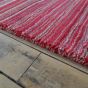 Fine Stripes Wool Hallway Runner in Red