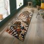 Artichoke Runner Rugs 127103 in Amber Charcoal By William Morris