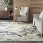 Silky Textures Rugs SLY03 by Nourison in Blue Ivory Grey