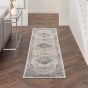 Vintage Kashan Traditional Runner Rugs VKA07 by Nourison in Ivory Blue