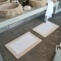 Luxury Origine Border Bath Mat by Designer Abyss & Habidecor in Ecru Beige