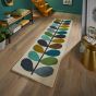 Multi Stem Green Runner Rugs 59507 Kingfisher by Orla Kiely