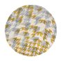 Ivory Atlas Recycled Cotton Circle Round Rugs 160205 by Ted Baker in Ochre Yellow