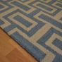 Intaglio Geometric Wool Runner Rugs 37201 Blue by Wedgwood