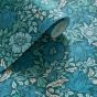 Mallow Wallpaper W0173/02 by Clarke & Clarke in Teal Blue