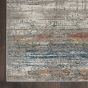 Rustic Textures RUS12 Abstract Runner Rugs in Grey Multicolour