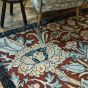 Trent Floral Wool Rugs 127510 by Morris & Co in Webbs Blue