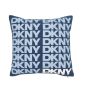 Logo Printed Cotton Cushion by DKNY in Blue