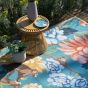 Sapphire Garden Indoor Outdoor 438708 Rugs by Wedgwood in Teal