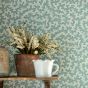 Truffle Wallpaper 217241 by Sanderson in Blue Clay